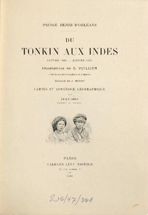 Du Tonkin aux Indes : janvier 1895-janvier 1896