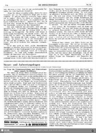 Steuer und Aufwertungsfragen