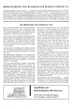 Als Blankenese ein Luftkurort war
