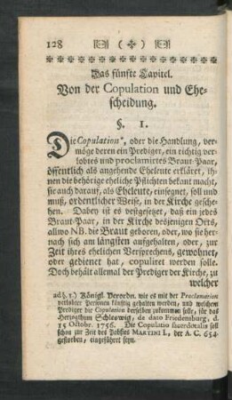 Das fünfte Capitel. Von der Copulation und Ehescheidung.