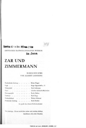 Zar und Zimmermann