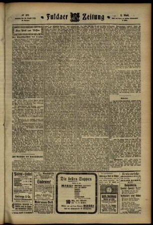 Dritte Ausgabe vom Samstag, den 10. August 1912.