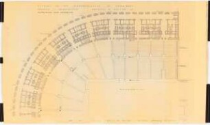 Fußballstadion in der Kongresshalle, Nürnberg: Grundriss 1.OG, Mittelring und Unterring, Deckblatt zu Blatt Nr. A2 1:200