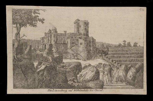 Die Löwenburg auf Wilhelmshöhe bei Cassel.