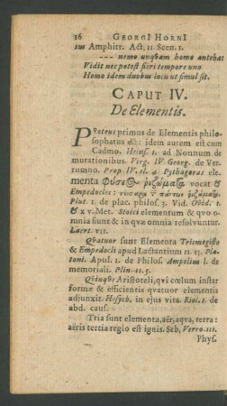 Caput IV. De Elementis.