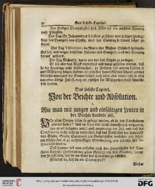 Das sechste Capitel: Von der Beichte und Absolution