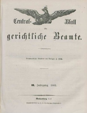 2.1863: Central-Blatt für gerichtliche Beamte