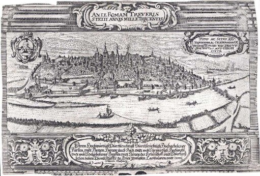 [Gesamtansicht der Stadt Trier von Westen]