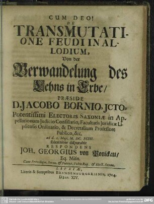 De Transmutatione Feudi In Allodium