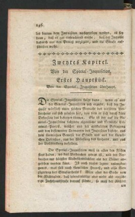 Erstes Hauptstück. Von der Special-Inquisition überhaupt