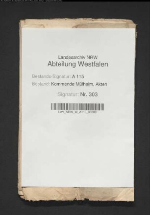 v. Hörde zu Eringerfeld [contra] Kommende Mülheim wegen Besitz des Hauses Waldenburg.