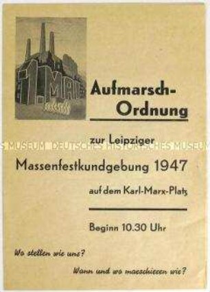 Programm zur Kundgebung am 1. Mai 1947 in Leipzig