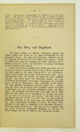 Das Berg- und Hügelland