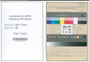 Entnazifizierung Franz Thier , geb. 28.12.1898 (Landwirt)