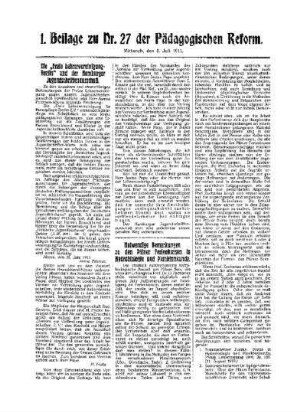 Notwendige Bemerkungen zu den Plöner Ferienkursen in Hydrobiologie und Planktonkunde : 1. Beilage zu Nr. 27 der Pädagogischen Reform