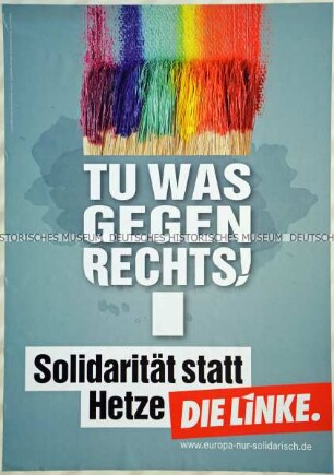 Plakat der Partei Die Linke zur Wahl des Europäischen Parlaments im Mai 2019