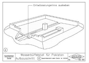 Wasserbüffelstall für Pakistan Aufbauschritt (4. Gesamtübersicht siehe Zeichn. Nr 922321)