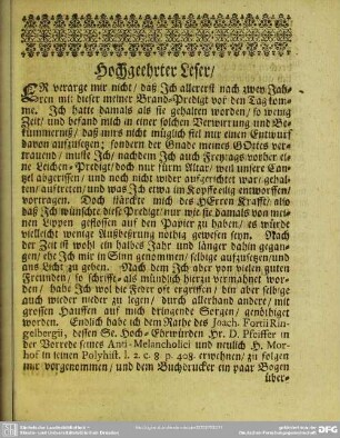 Hochgeehrter Leser
