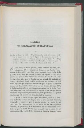 Larra: su formación intelectual