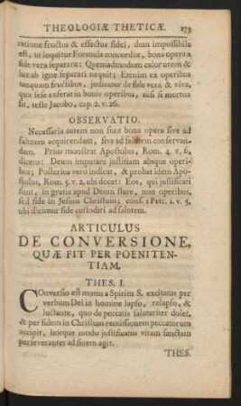 Articulus De Conversione, Quae Fit Per Poenitentiam.