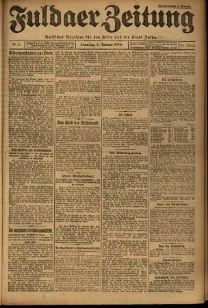 Ausgabe vom Sonntag, den 06. Januar 1924.