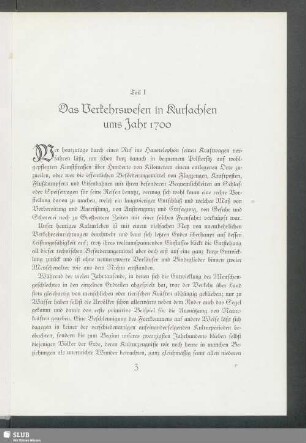 Teil I Das Verkehrswesen in Kursachsen ums Jahr 1700