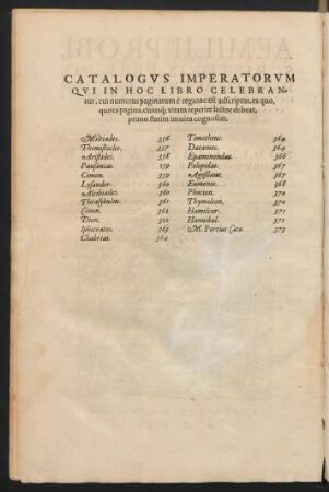 Catalogus Imperatorum ...