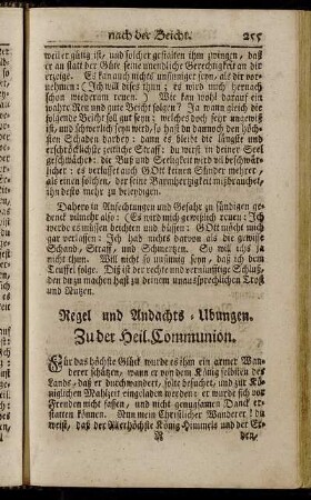 Regel und Andachts-Ubungen. Zu der Heil. Communion