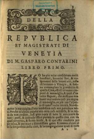 Della Repvblica Et Magistrati Di Venetia : Libri V