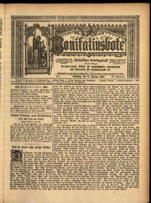 Erste Ausgabe vom Sonntag, den 31. Januar 1909.