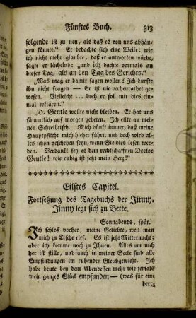 Eilftes Capitel. Fortsetzung des Tagebuchs der Jinny. Jinny legt sich zu Bette