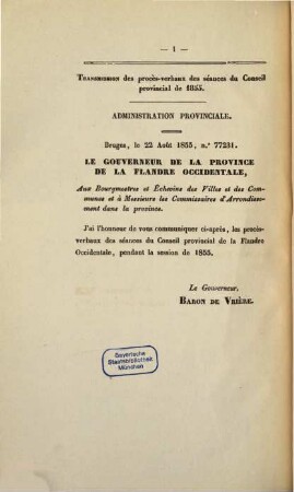 Procès-verbaux, 1855