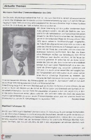 38: Hermann Steinthal Ehrenvorsitzender des DAV