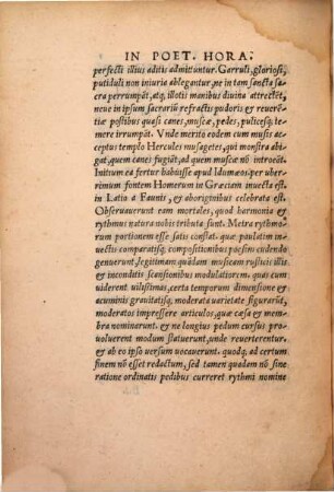 In Q. Horatii Flacci artem poeticam Commentaria