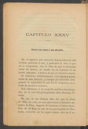 Capítulo XXXV - Entre un cura y un alcalde.