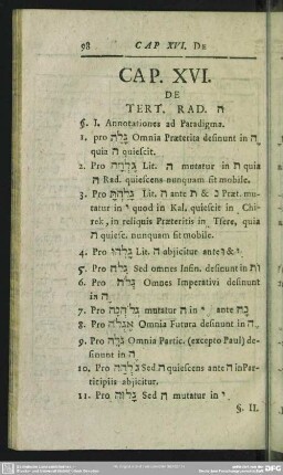 Cap. XVI. De Tert. Rad. H