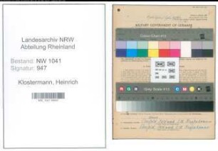 Entnazifizierung Heinrich Klostermann , geb. 24.11.1899 (Anstreicher)