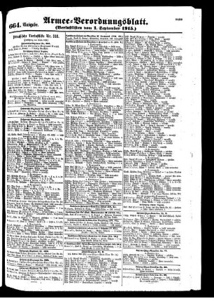 664. Ausgabe. Mittwoch, 1. September 1915