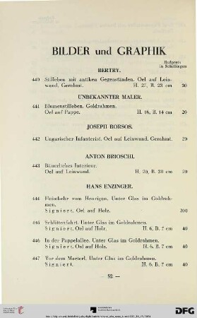 Bilder und Graphik (Nr. 440-479)