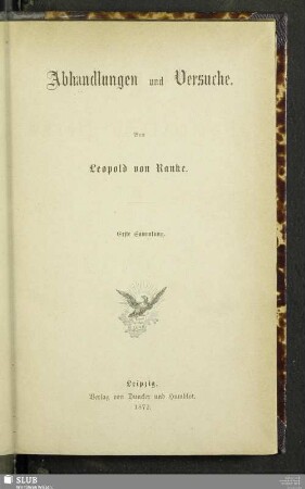 24: Abhandlungen und Versuche : erste Sammlung