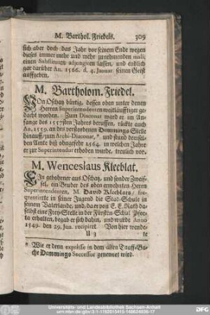 M. Wenceslaus Kleeblat.