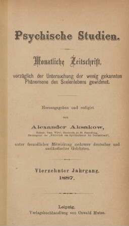 14.1887: Psychische Studien