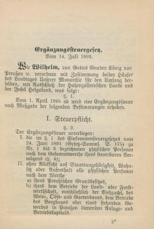 Ergänzungssteuergesetz.. Vom 14. Juli 1893