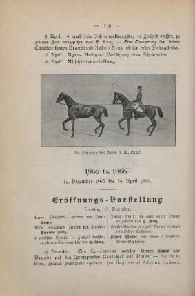 1865 bis 1866, 17. December 1865 bis 14. April 1866