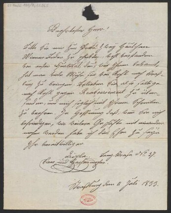 Brief an B. Schott's Söhne : 11.07.1833