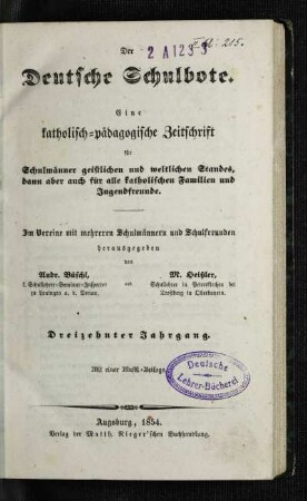 13: Der Deutsche Schulbote - 13. 1854