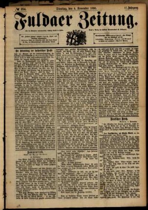Ausgabe vom Dienstag, den 04. November 1890.