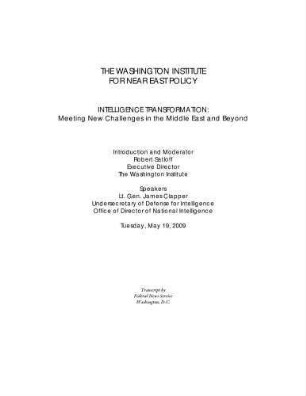 Intelligence transformation : meeting new challenges in the Middle East and beyond