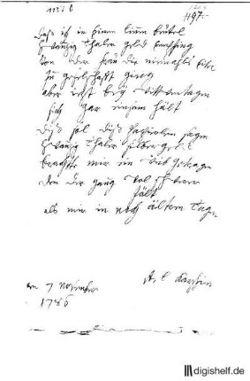 1137: Brief von Anna Louisa Karsch an unbekannt