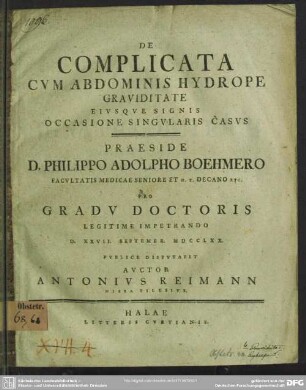 De Complicata Cum Abdominis Hydrope Graviditate Eiusque Signis Occasione Singularis Casus